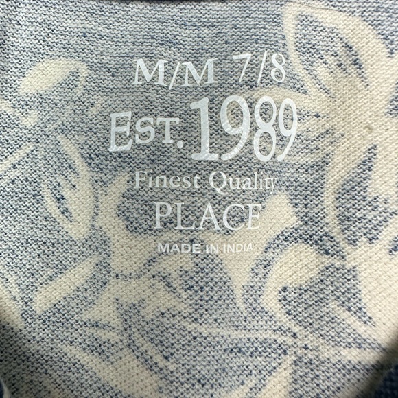 Children’s Place Hawaiian Short Sleeve Polo Shirt Blue Size M - Picture 4 of 7